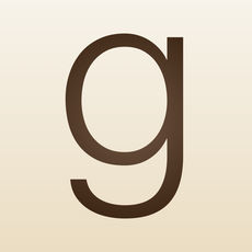 The Goordreads logo a beige background with a black lowercase g