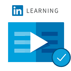 LinkedIn Learning Logo of a blue book with a play button overlayed