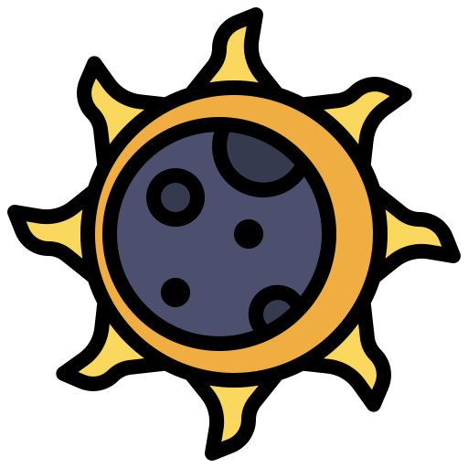 Eclipse. Moon in front of sun.