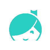 The Libby logo of a girl’s head with a smile in turquoise
