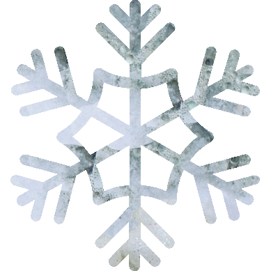 A pale white and blue illustration of a snowflake